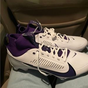 Athletic cleats size 12.  New!!!!  They’re white and purple.